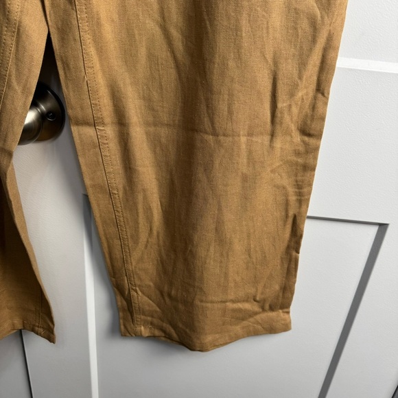 Jones New York Signature Brown High Rise Crop Linen Blend Pants Size 10 NWT - Picture 4 of 14